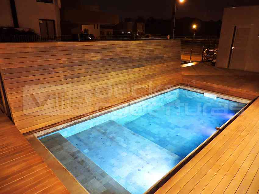 Quatro Diferentes Modelos de Decks Retráteis de Madeira Para piscina em Canoas / RS